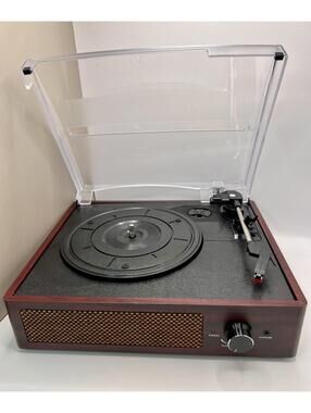 Vintage Vinyl Record Player Bluetooth Turntable 3-Speed w/ Speakers Portable